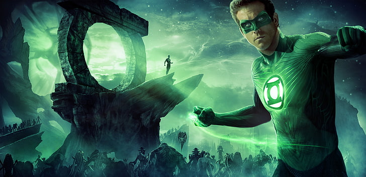 Green Lantern, space, stars, planet, monsters, Ryan Reynolds, superhero, Green Lantern, HD wallpaper