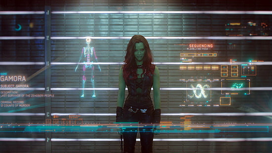 Guardiões da Galáxia Marvel Gamora Zoe Saldana HD, filmes, maravilha, galáxia, guardiões, zoe, saldana, gamora, HD papel de parede HD wallpaper
