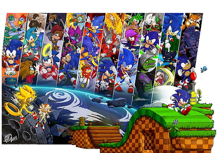Sonic, Sonic the Hedgehog, Metal Sonic, Tails (personaggio), Shadow the Hedgehog, Knuckles, Sfondo HD HD wallpaper