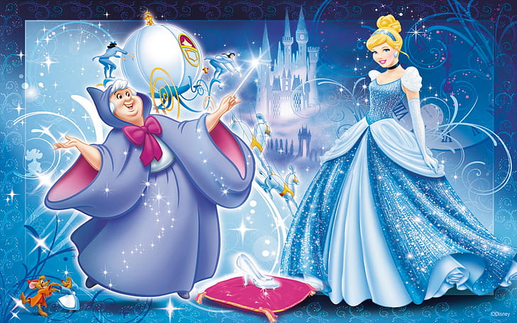 Fairy Godmother Bows Magical Shoes On Cinderella Photo Wallpapers HD 1920 × 1200, วอลล์เปเปอร์ HD