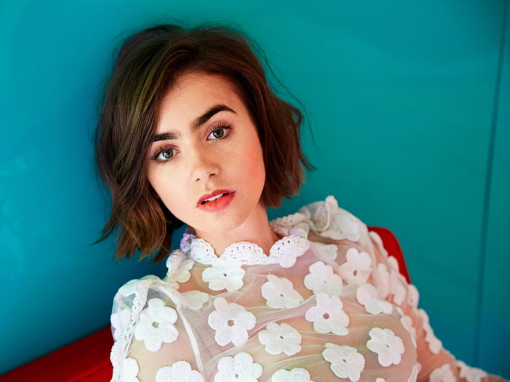 Lily Collins, photoshoot, Lily Collins, Yahoo Style, HD wallpaper