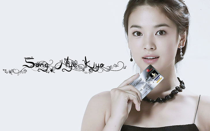 Song Hye Kyo Actress, silver and black card, 1920x1200, song hye kyo, actress, south korean actress, HD wallpaper