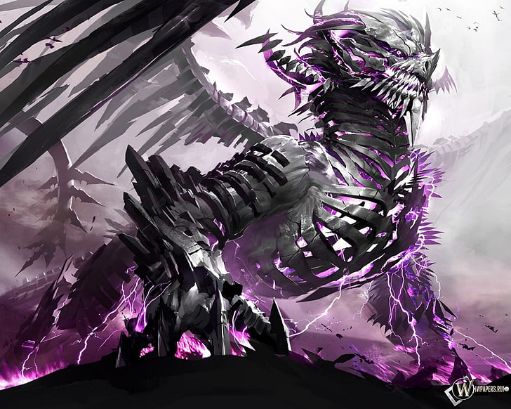 skeleton dragon guild wars 2, HD wallpaper