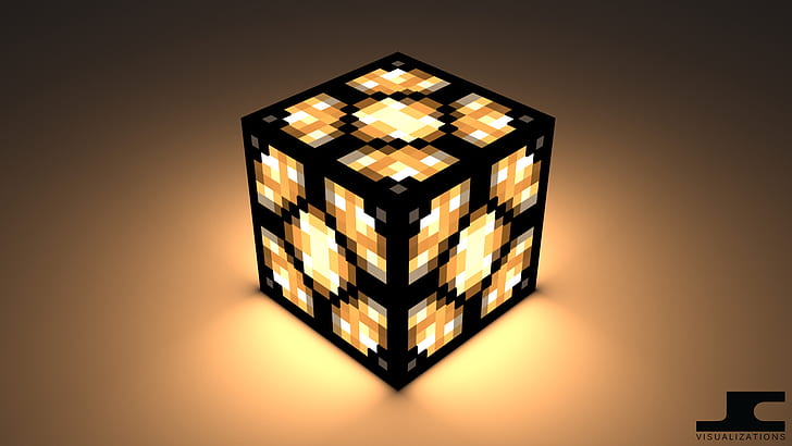 minecraft cube redstone lamp, HD wallpaper