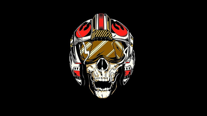 Rebel Alliance, Star Wars, pilot, skull, HD wallpaper