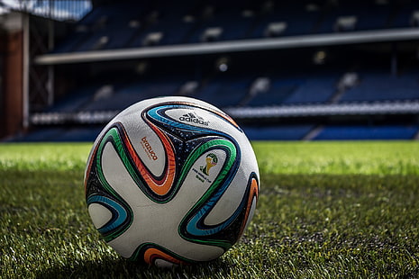 Balls, Adidas, Match, Brazuca, FIFA World Cup, stadium., HD wallpaper HD wallpaper