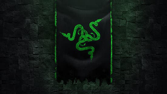 Razer, Razer Inc., марка, зелена, Gaming Series, змия, лого, компания, HD тапет HD wallpaper