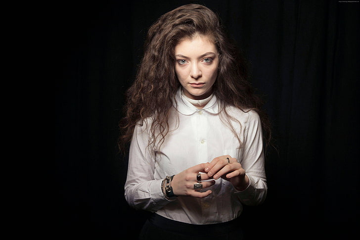 певец, Lorde, Грэмми, черный, Самые популярные знаменитости в 2015 году, автор песен, HD обои