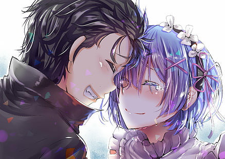 fan art natsuki subaru ram rezero anime, HD-Hintergrundbild HD wallpaper