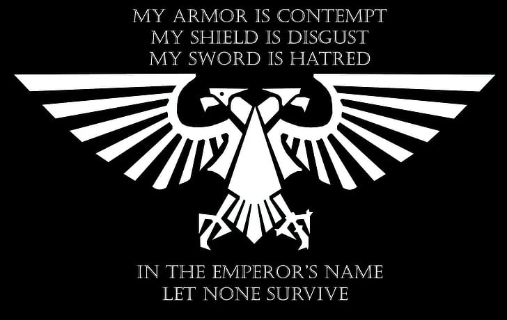 Imperium of Man, monokrom, citat, Imperial Aquila, Warhammer 40, 000, Warhammer, HD tapet