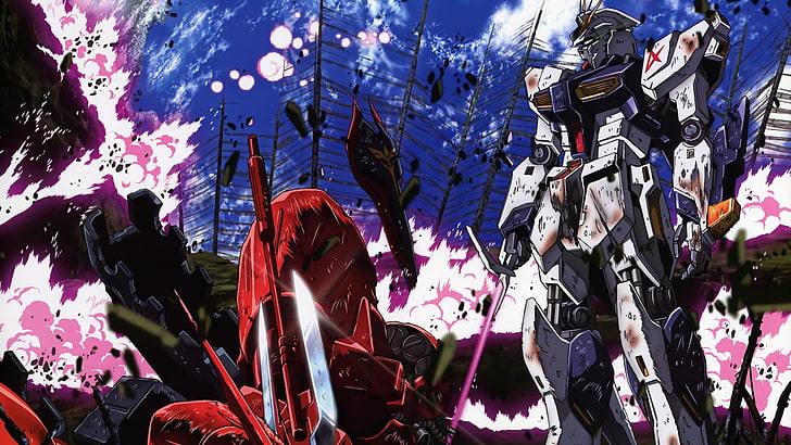 illustration de robot blanc, Gundam, combinaison mobile Gundam, combinaison mobile Gundam: la contre-attaque de Char, Fond d'écran HD