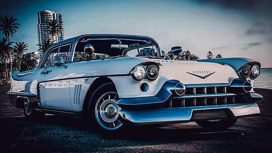  Cadillac, cadillac eldorado, eldorado, The Crew 2, white, classic car, HD wallpaper HD wallpaper