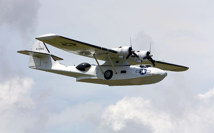 pattugliamento, Catalina, PBY-5A, velivoli antisommergibile, Sfondo HD