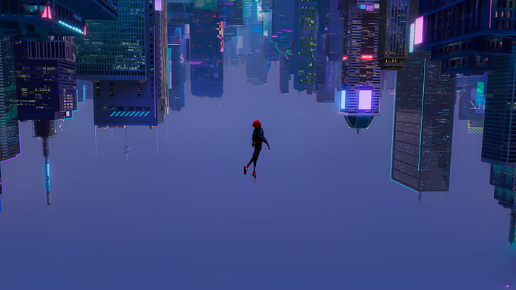 Cyberpunk, skyscraper, upside down, animated movies, Spider-Man, Miles  Morales, HD wallpaper | Wallpaperbetter