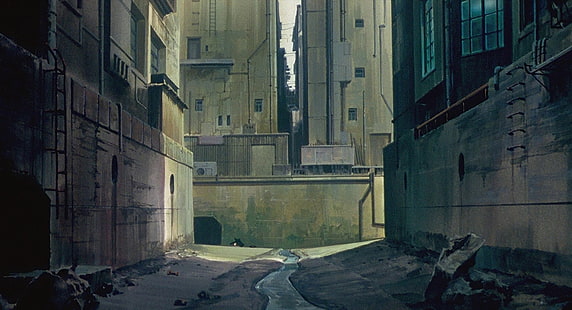 dinding beton abu-abu, anime, Ghost in the Shell, Wallpaper HD HD wallpaper