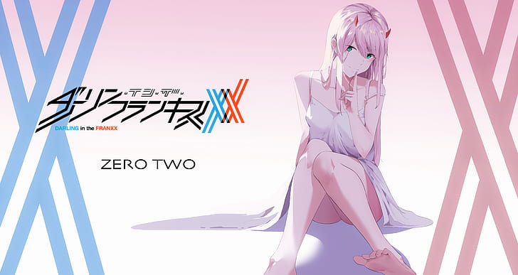 Darling in the FranXX, chicas anime, cabello rosado, Zero Two (Darling in the FranXX), Fondo de pantalla HD