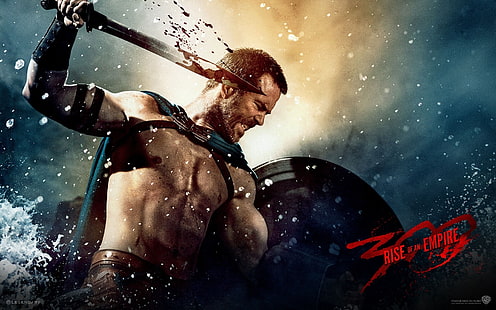 blood, sword, 300 Spartans: rise of an Empire, 300: rise of an empire, Sullivan Stapleton, themistocles, HD wallpaper HD wallpaper