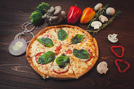 Essen, Gemüse, Pizza, HD-Hintergrundbild HD wallpaper