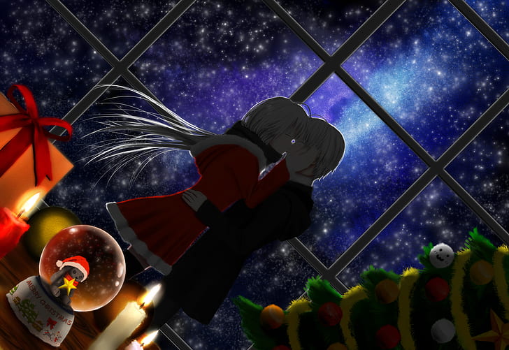 Anime, Yosuga No Sora, Christmas, Haruka Kasugano, Sora Kasugano, Starry Sky, HD wallpaper
