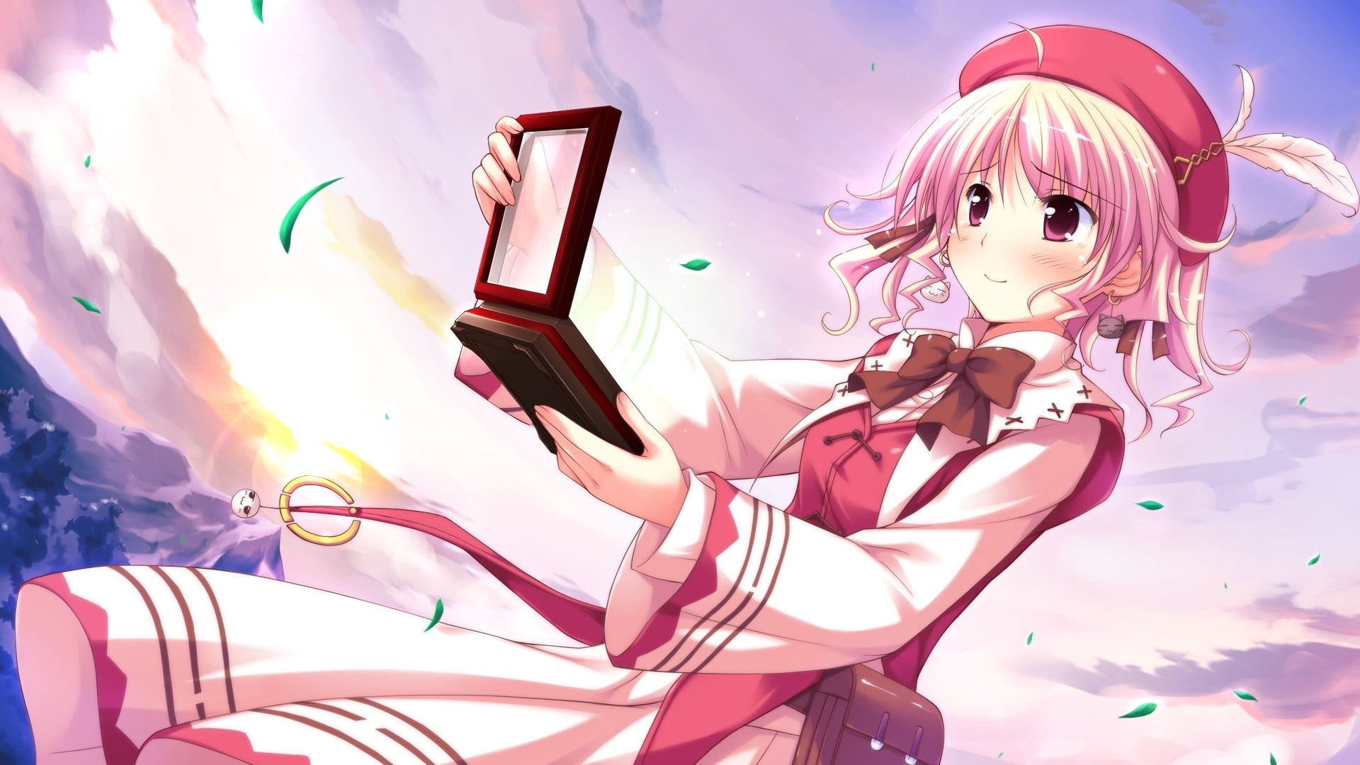 Pink Haired Female Anime Character Digital Wallpaper Girl Cute
