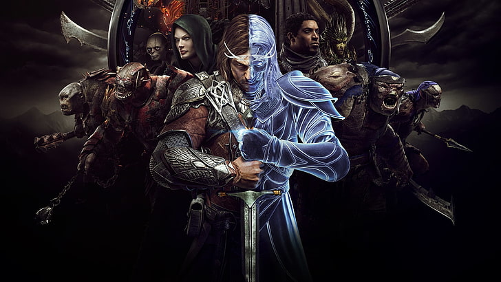Middle-Earth Shadow of War, Talion, Celebrimbor, Orc, orcs, Władca Pierścieni, Śródziemie, gry wideo, Middle-Earth: Shadow of War, Tapety HD
