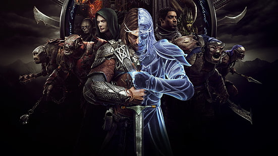 Middle-Earth Shadow of War, Talion, Celebrimbor, Orc, orcs, The Lord of the Rings, Middle-earth, videospel, Middle-Earth: Shadow of War, HD tapet HD wallpaper