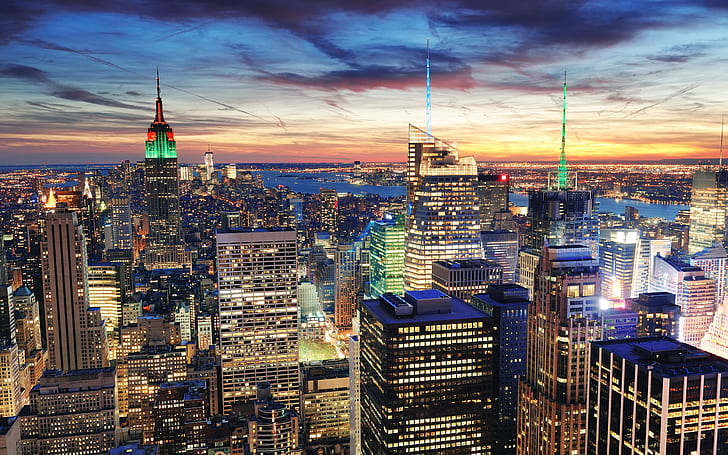 Небесни небостъргачи, New York City Us Desktop Hd Wallpaper 5200 × 3250, HD тапет