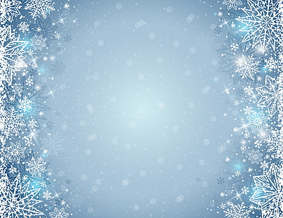 winter, snowflakes, background, HD wallpaper HD wallpaper