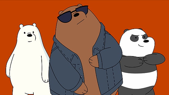 We Bare Bears การ์ตูนอารมณ์ขันพื้นหลังเรียบง่าย, วอลล์เปเปอร์ HD HD wallpaper