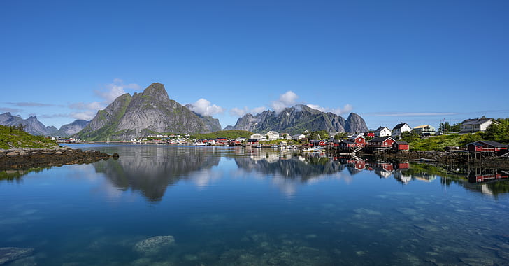 Photography, Lofoten, Lofoten Islands, Mountain, Norway, River, HD wallpaper