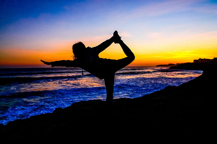 beach, exercise, fitness, healthy, lifestyle, male, meditation, nature, ocean, outdoors, pacific, pacific ocean, people, pilates, pose, relax, relaxation, sea, sky, sport, sunset, women, yoga, HD wallpaper