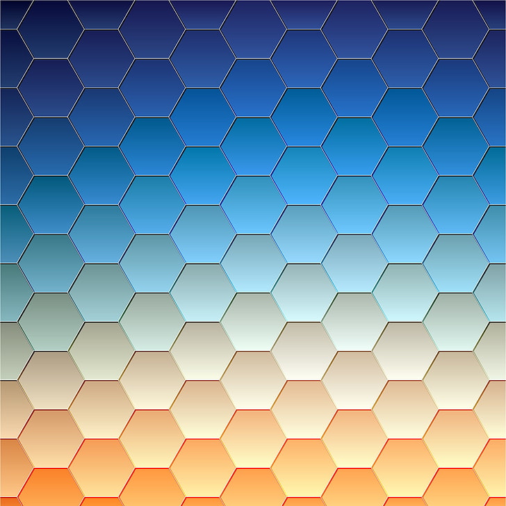 Blue and yellow honeycomb pattern, vector, abstract, design, background, HD  wallpaper | Wallpaperbetter