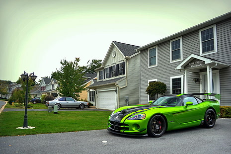 grön, Dodge, Viper, ACR, SRT-10, Snakeskin Edition, HD tapet HD wallpaper