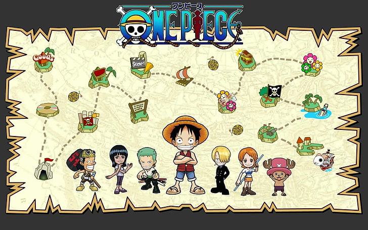 Wallpaper digital One Piece, One Piece, Usopp, Nico Robin, Roronoa Zoro, Monyet D. Luffy, Sanji, Nami, Tony Tony Chopper, anime, Wallpaper HD