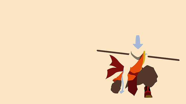 regola dei terzi pittura arancione e marrone, Avatar: The Last Airbender, Aang, vettoriale, Sfondo HD