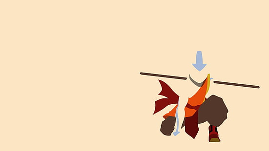 1/3의 규칙 주황색과 갈색 그림, 아바타 : 마지막 Airbender, Aang, 벡터, HD 배경 화면 HD wallpaper
