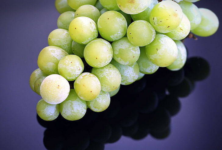 close up, food, fruit, grapes, green, HD wallpaper