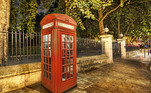 Telephone Box, red telephone booth, City, London, Telephone, telephone box, HD wallpaper HD wallpaper