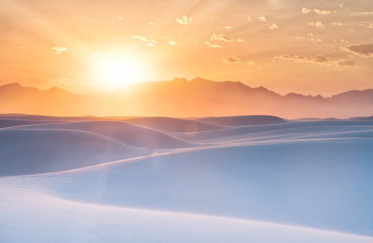 White Sands, 8K, New Mexico, Sunrise, 4K, HD wallpaper