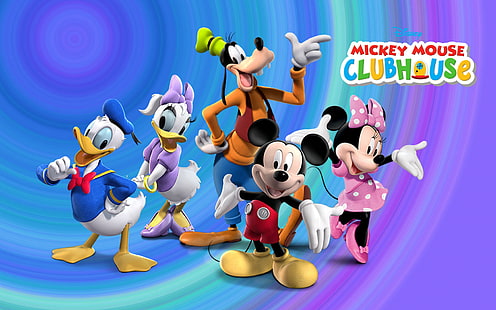 Mickey And Friends Clubhouse Disney Cartoon för barn Desktop Hd Bakgrund för mobiltelefoner Tablet och Pc 1920 × 1200, HD tapet HD wallpaper