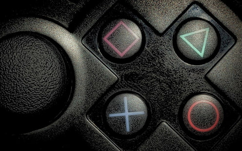 Playstation-knappar, joystick, konsol, triangel, kvadrat, cirkel, HD tapet HD wallpaper