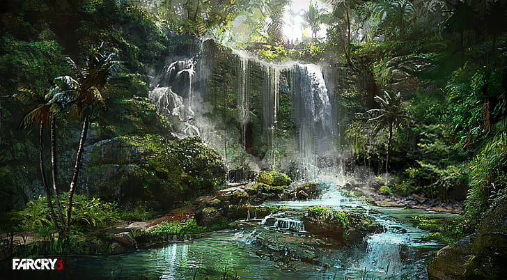 Far Cry 3, videospel, träd, skog, sjö, far cry 3, videospel, träd, skog, sjö, HD tapet