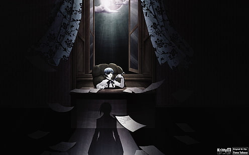 Anime, Black Butler, Ciel Phantomhive, Sebastian Michaelis, HD wallpaper HD wallpaper