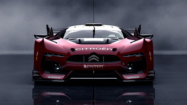czerwony samochód sportowy Citroen, samochód, Gran Turismo 5, Citroën GT, Tapety HD