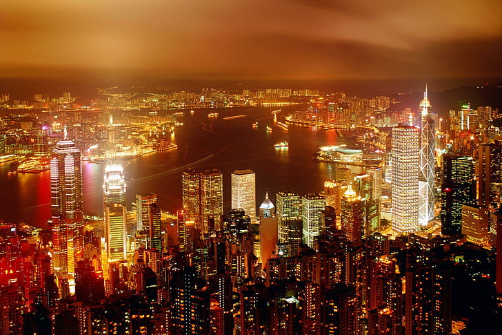 Yaşam Şehri Hong Kong Çin, kaleler, şehir manzaraları, hayat dolu şehir-hong-kong-china, 3d and abstract, HD masaüstü duvar kağıdı