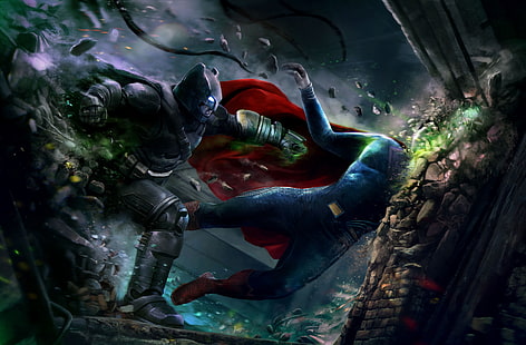 Batman VS. Tapeta Supermana, Batman v Superman: Świt sprawiedliwości, Superman, Batman, grafika, Tapety HD HD wallpaper