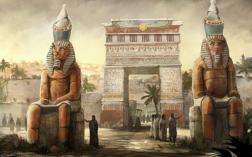 Ägypten, Götter von Ägypten, Statue, HD-Hintergrundbild HD wallpaper