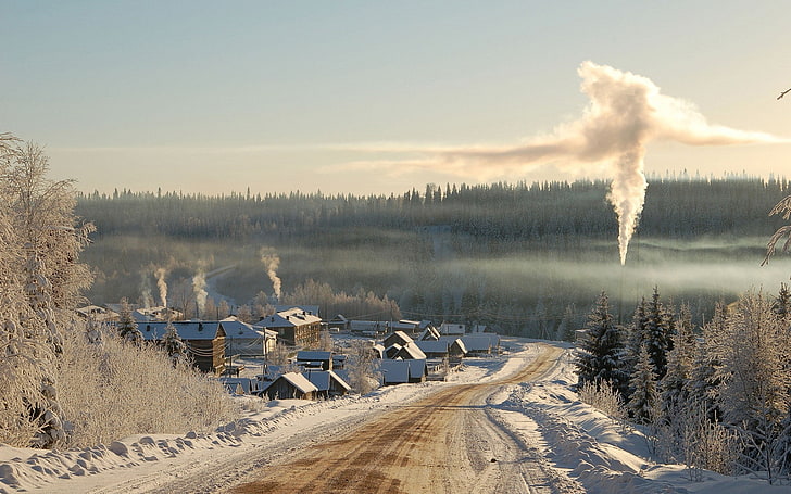 landscape, russia, Siberia, winter, HD wallpaper