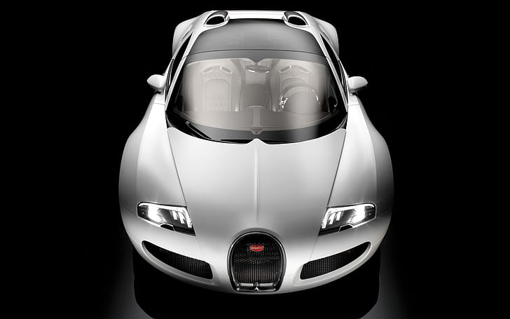Bugatti Veyron 16.4 Grand Sport 2009 - Front Top Studio, Bugatti Veyron, Bugatti Veyron White, HD wallpaper