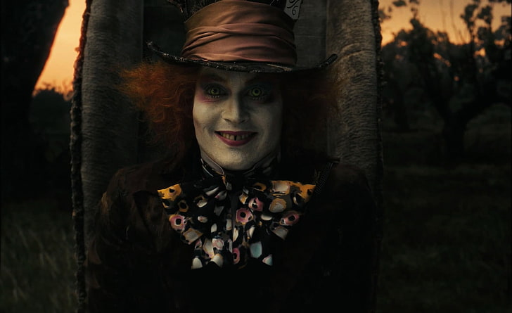 Mad Hatter, Alice In Wonderland (2010), Alice in the Wonderland Hatter, Movies, Alice In Wonderland, mad hatter, johnny depp, johnny depp as the mad hatter, HD wallpaper